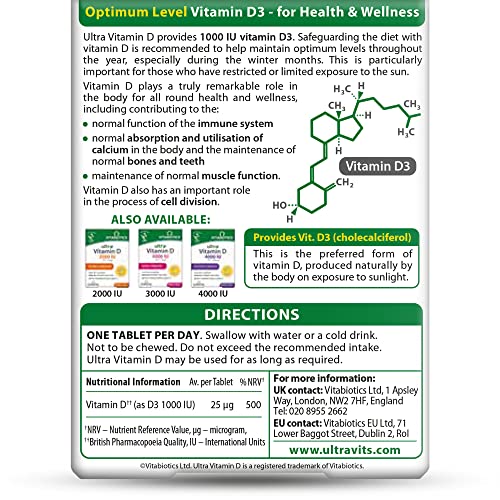 Vitabiotics Ultra Vitamin D Tablets 1000IU